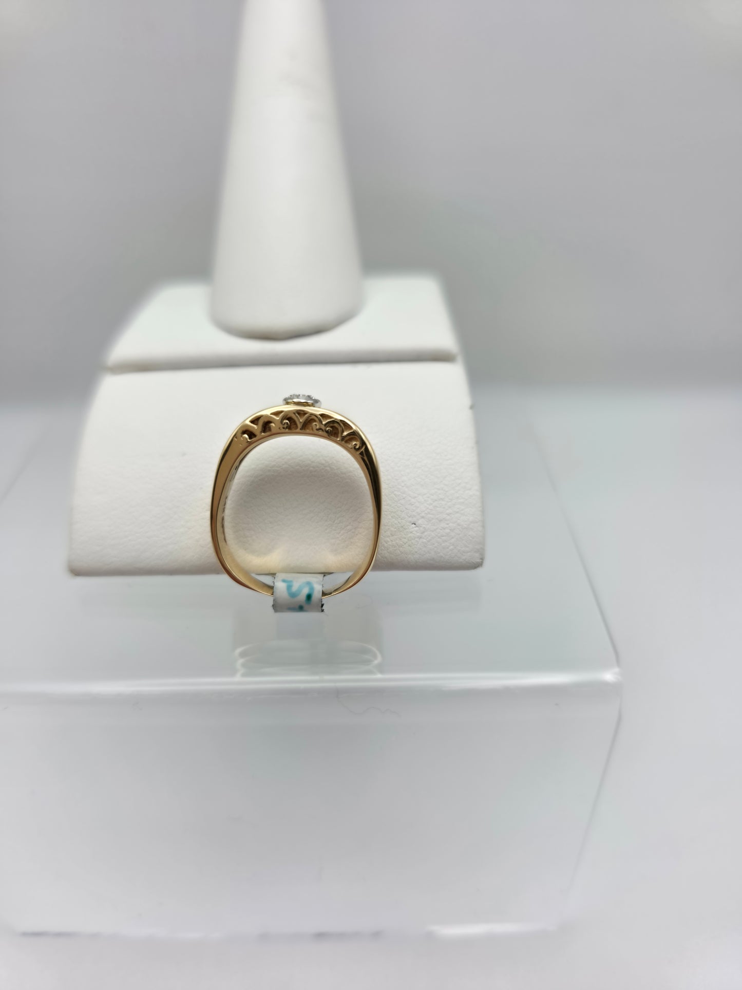 14K Two Tone Backes and Strauss Diamond Ring