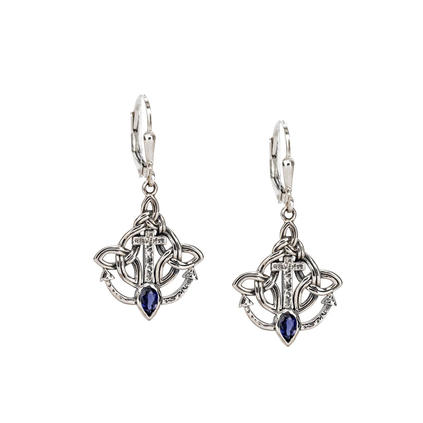 Silver Rocks 'n Rivers Leverback Anchor Earrings