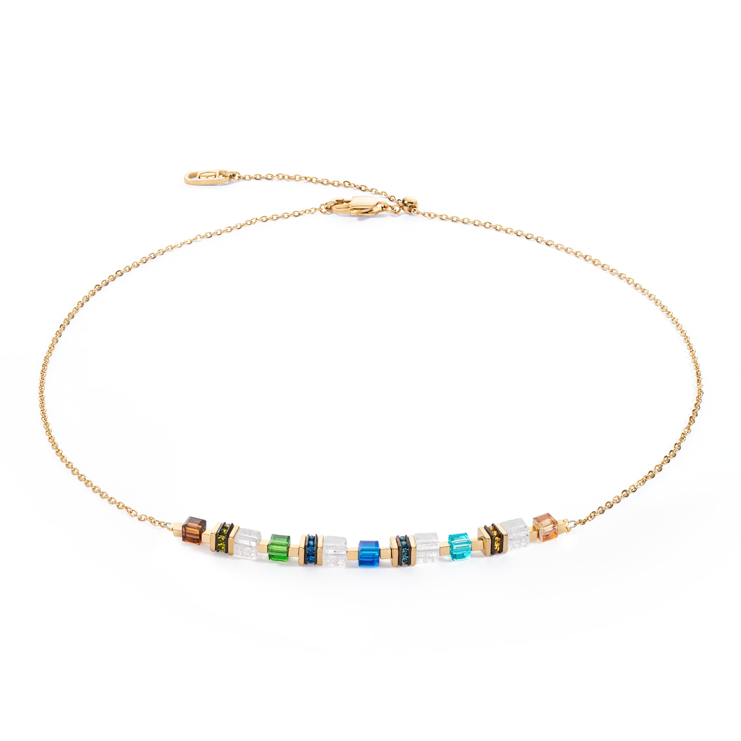 Necklace Mini Cubes & Chain gold-multicolour