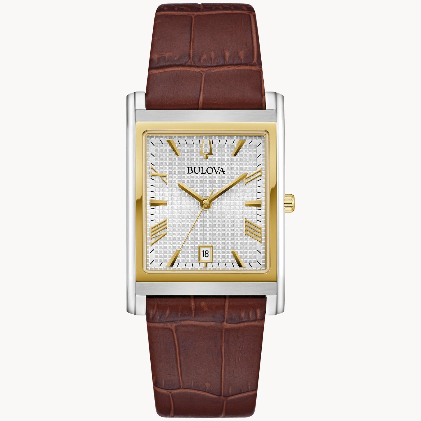 Bulova Men's Rectangular Leather Watch