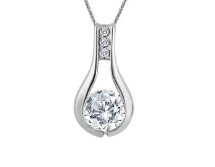 Sterling Silver Lab Grown Diamond Necklace