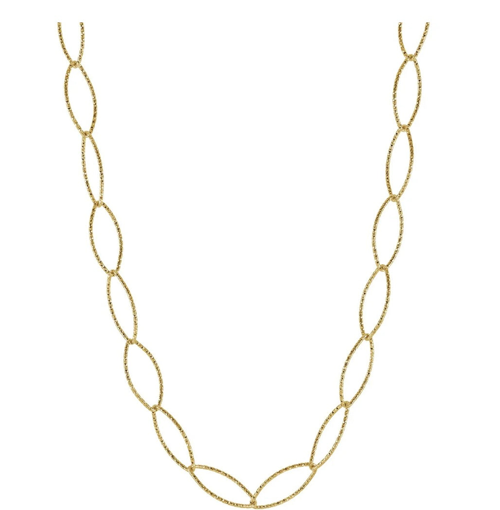 Stainless Steele Gold Plated Sparkle Ellipse