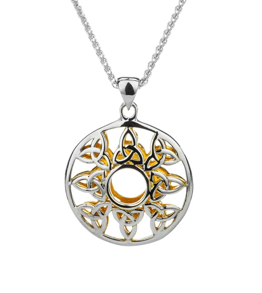Keith Jack SILVER WITH 22K GOLD GILDING WINDOW TO THE SOUL TRINITY PENDANT
