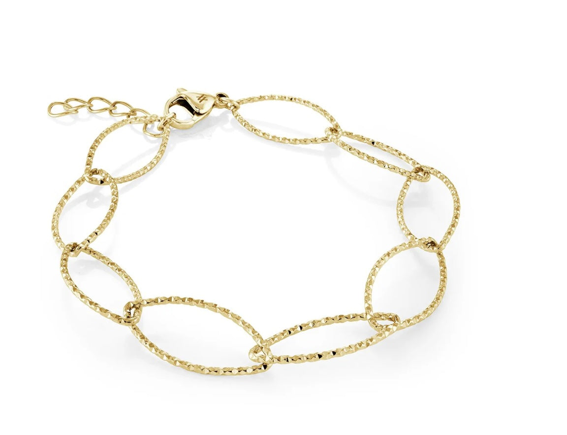Gold Sparkle Ellipse 7” Bracelet Gold