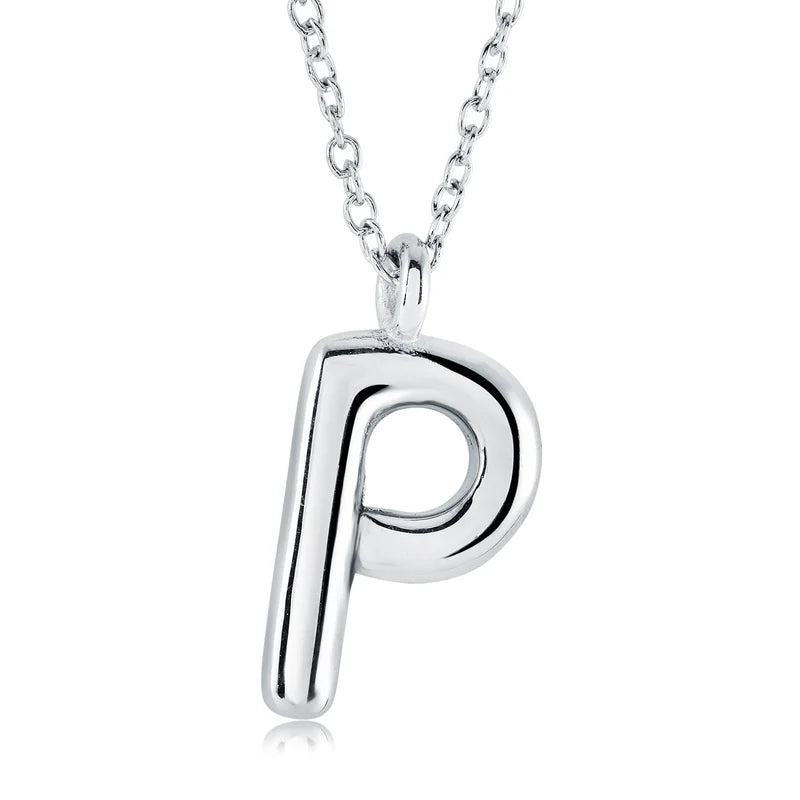 Bubble Initial Necklace "P"