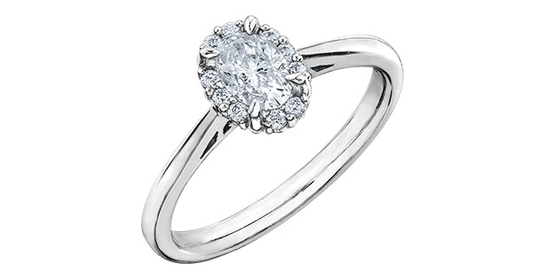 14k White Gold Illusion Halo