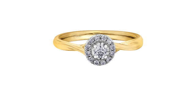 10 Round Halo Engagement Ring