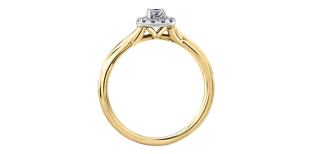 10 Round Halo Engagement Ring
