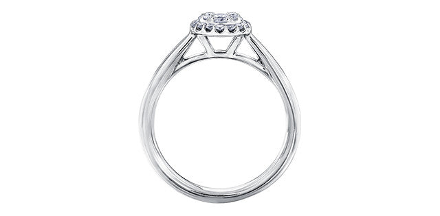 14K White Gold Multi Stone Round Solitaire