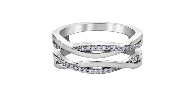 10K White Gold and Diamond Jacket Ring