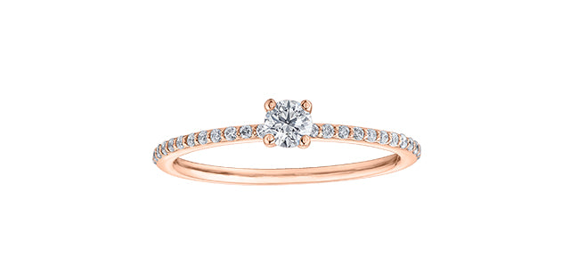 10K Rose Gold Canadian Diamond Solitaire
