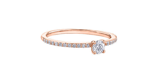 10K Rose Gold Canadian Diamond Solitaire