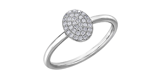 10K White Gold Multi Stone Round