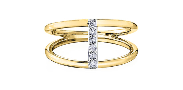 10K Diamond Bar Ring