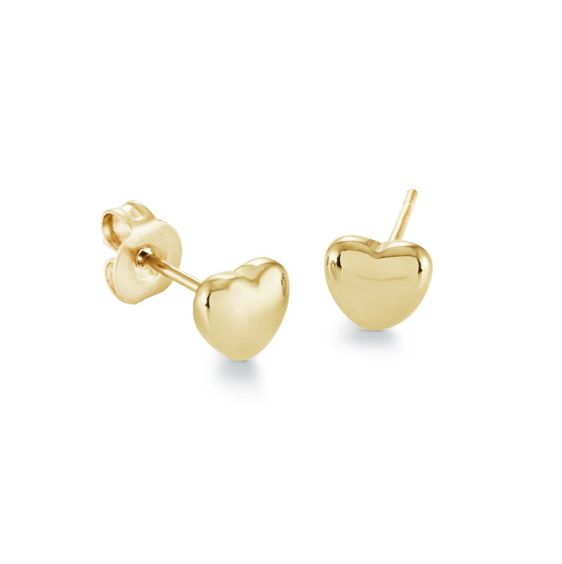 Children's stainless steel Mini Puff Heart Earrings