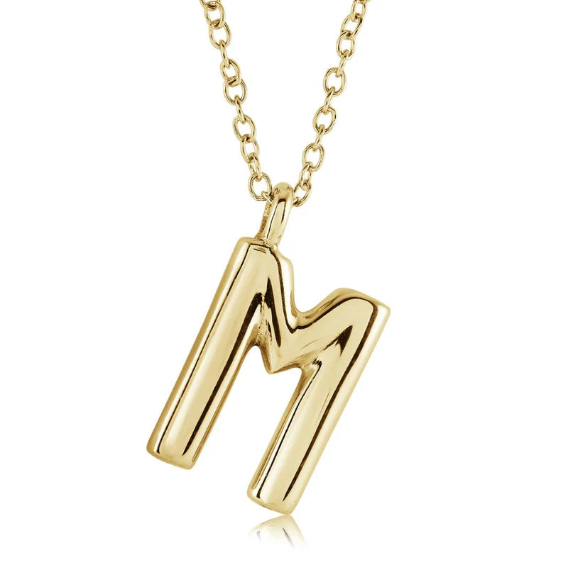 Bubble Initial Necklace "M"