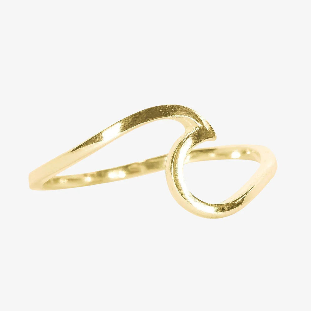 yellow gold wave ring