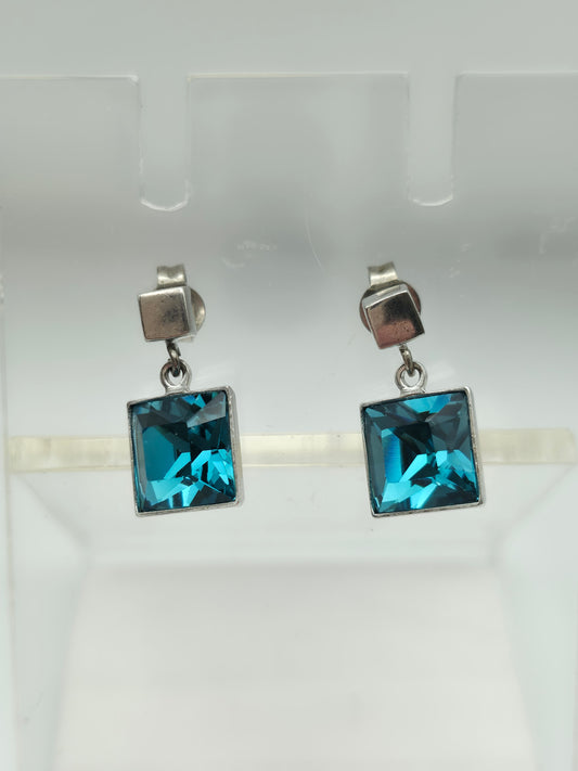 Blue topaz stainless earring