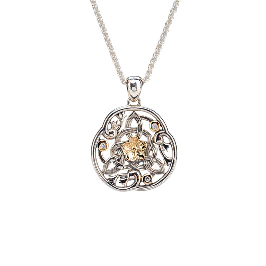 Silver And 10k Gold Forget-Me-Not Pendant