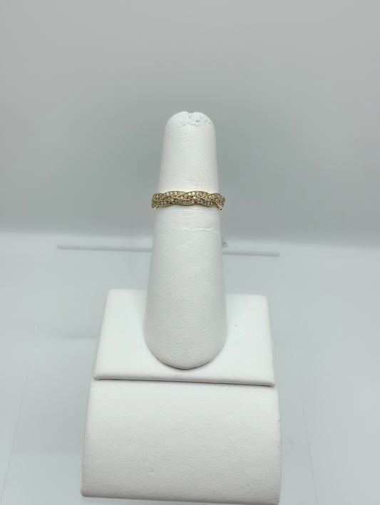 10K Yellow Gold Diamond Braid Ring