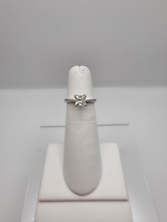 14K White Gold Princess Cut Solitaire