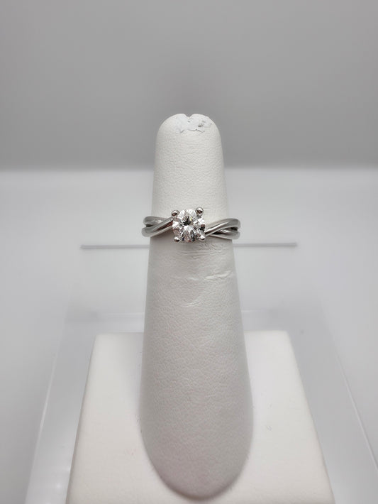 14K White Gold Solitaire