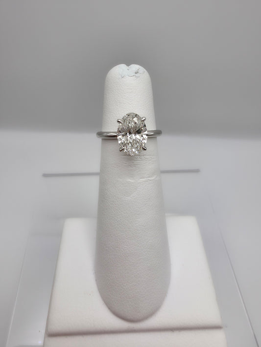 14K White Gold 2.05ct Oval Solitaire