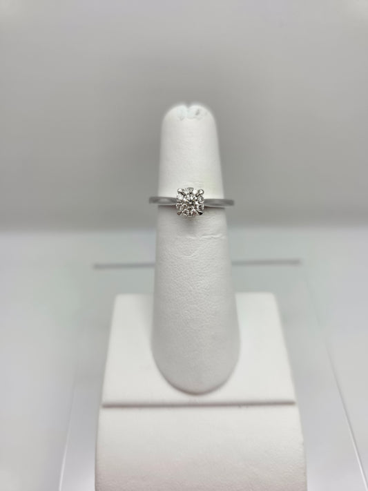 14K White Gold Illusion Solitaire