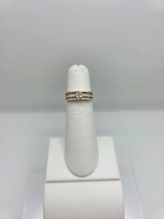 14K Two Tone Backes and Strauss Diamond Ring