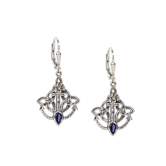 Silver Rocks 'n Rivers Leverback Anchor Earrings