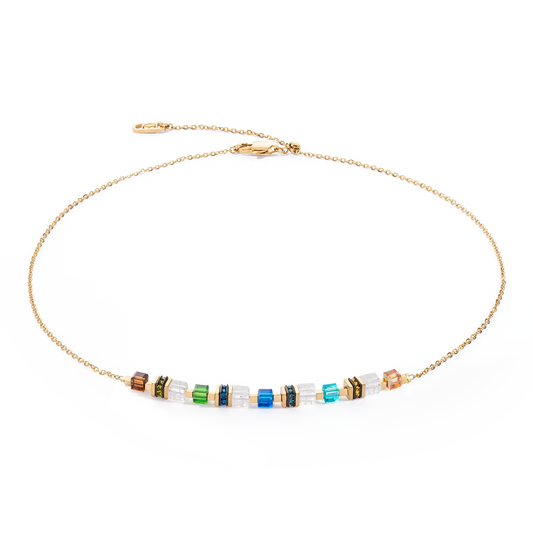 Necklace Mini Cubes & Chain gold-multicolour