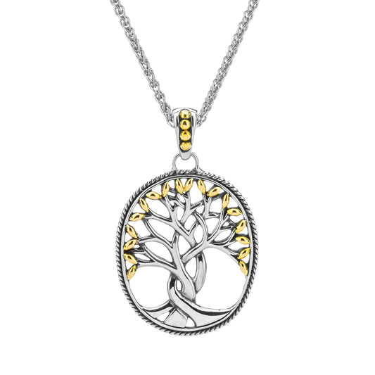 Silver and 18k Gold Tree of Life Pendant