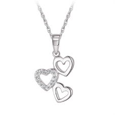 Legend Trio C/Z Heart Necklace