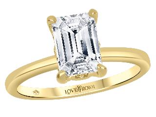 14K Yellow Gold Emerald Cut Solitaire