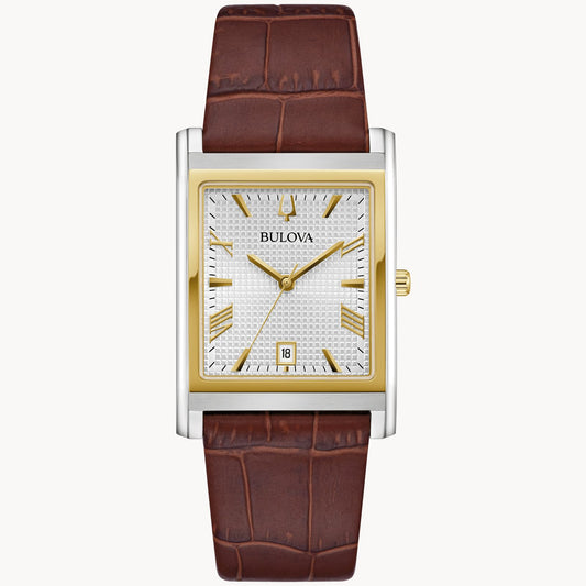 Bulova Men's Rectangular Leather Watch