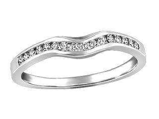 10K White Gold Curved Diamond Band