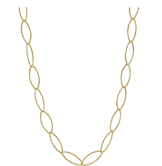 Stainless Steele Gold Plated Sparkle Ellipse
