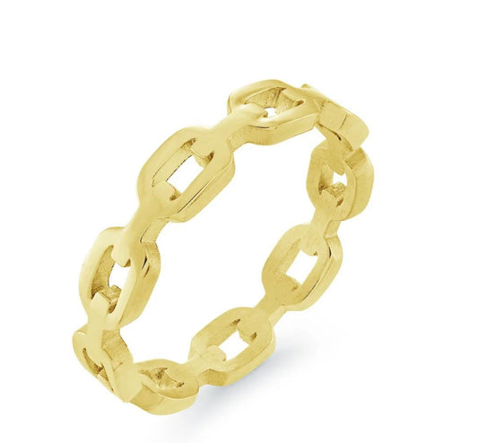 Stainless Gold Plated Chain Ring
