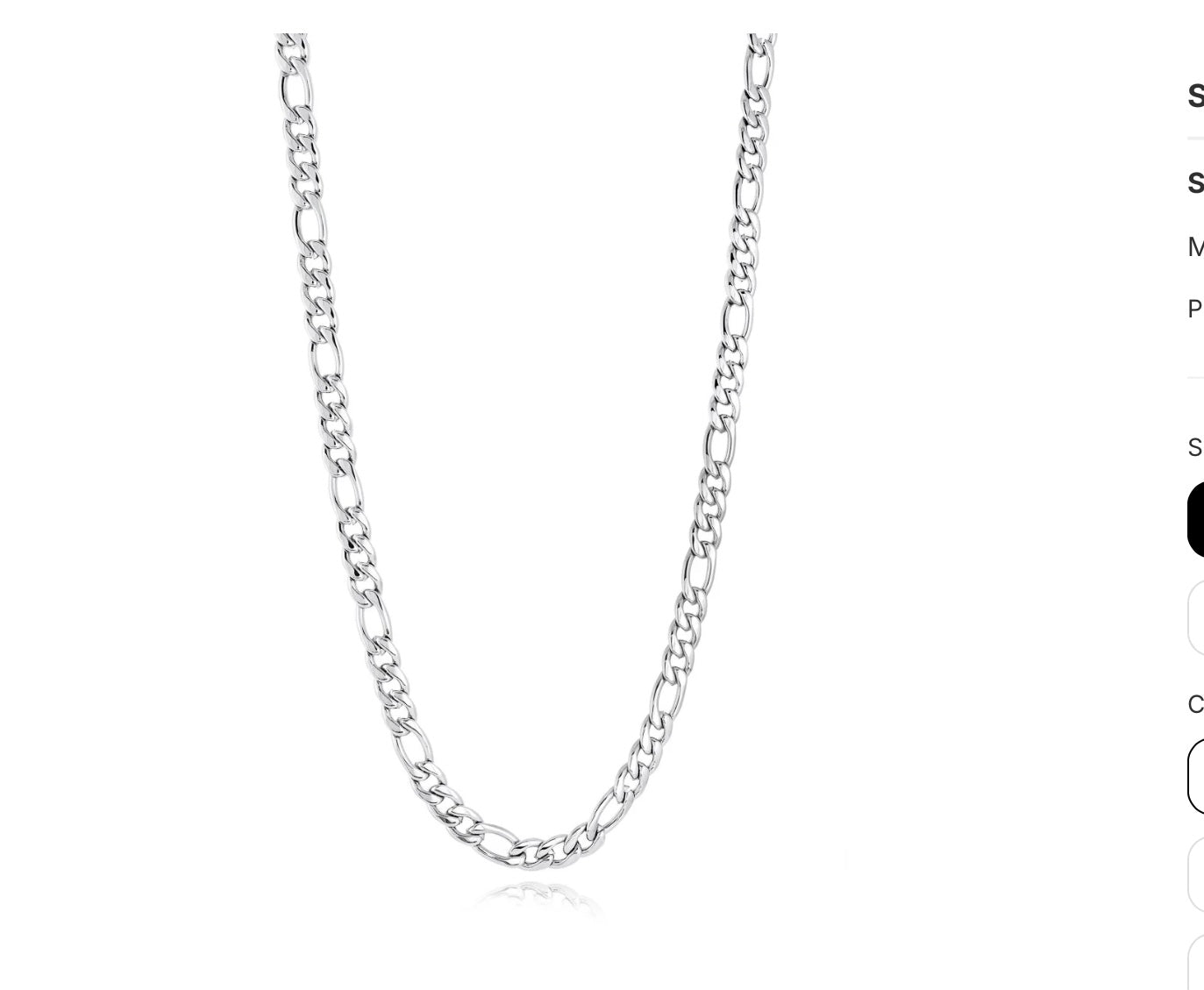 Stainless Steel Figaro Chain 22”