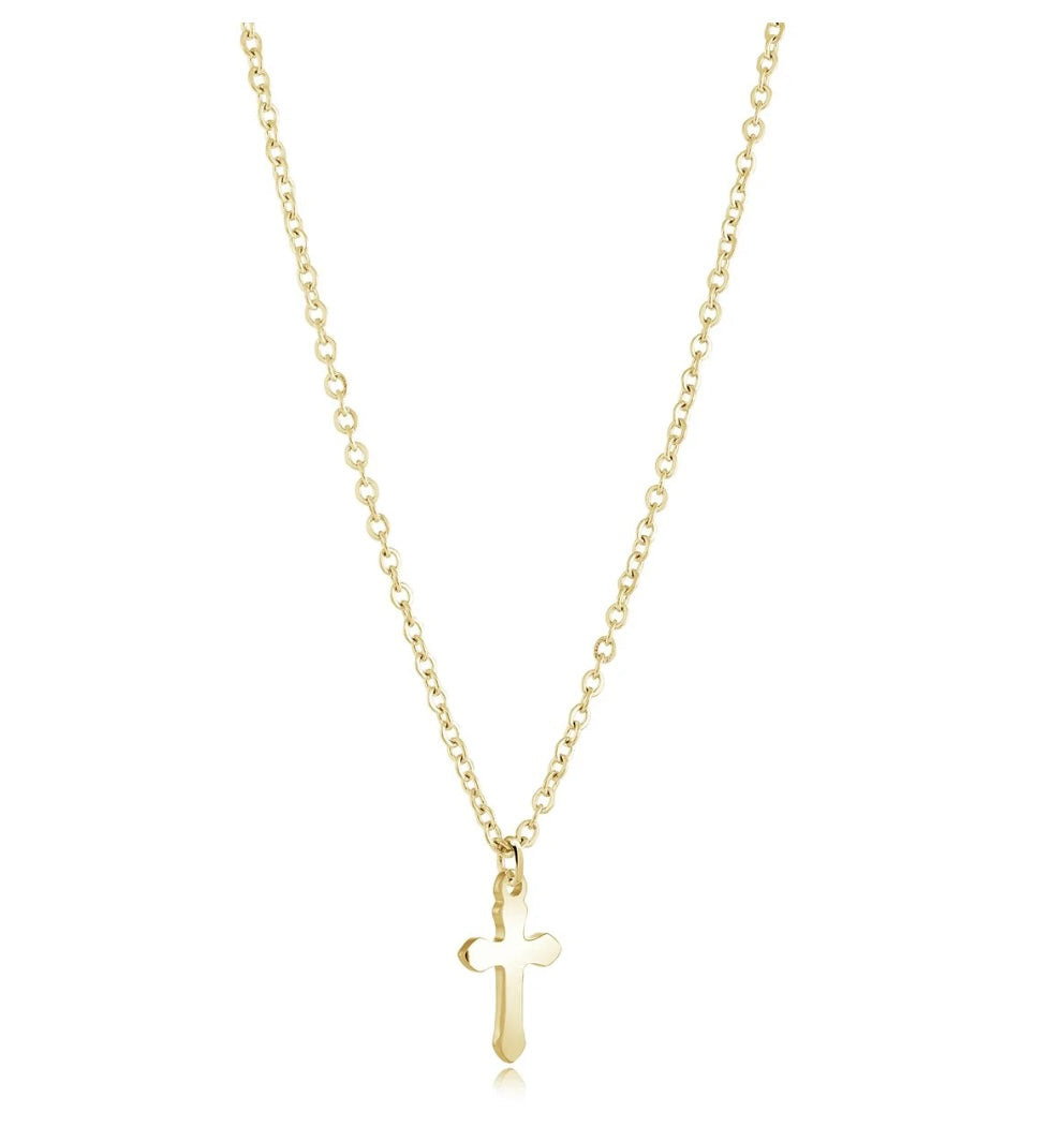 Stainless Steel Yellow Gold Plated Roman Cross