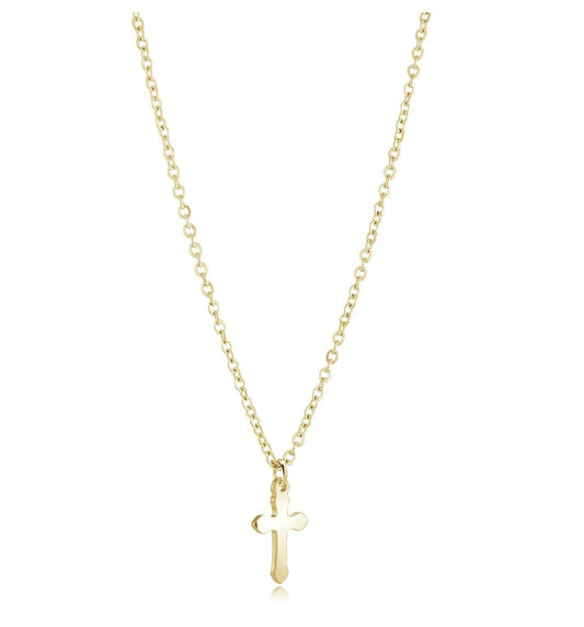 Stainless Steel Yellow Gold Plated Roman Cross