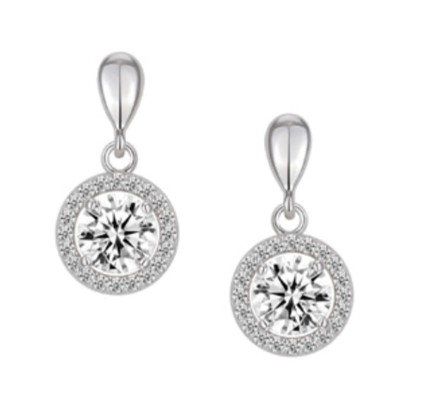 Legend Sterling Silver Halo Earrings