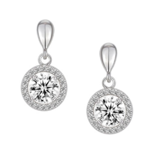 Legend Sterling Silver Halo Earrings