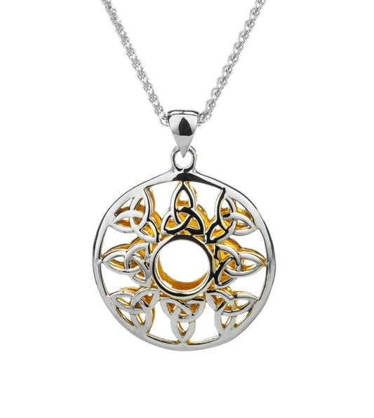Keith Jack SILVER WITH 22K GOLD GILDING WINDOW TO THE SOUL TRINITY PENDANT