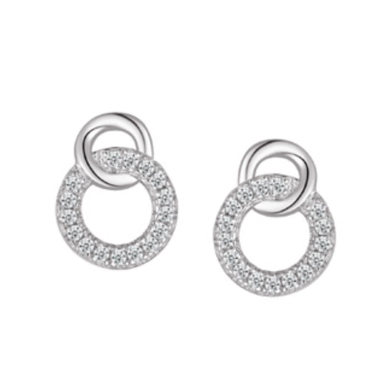 Legend Sterling Silver Double Circle Earring