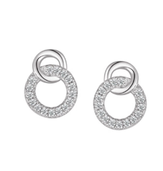 Legend Sterling Silver Double Circle Earring