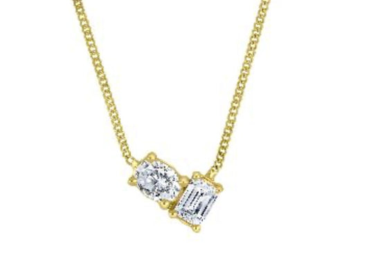 10k Yellow or White Gold Lab Grown Diamond Necklace