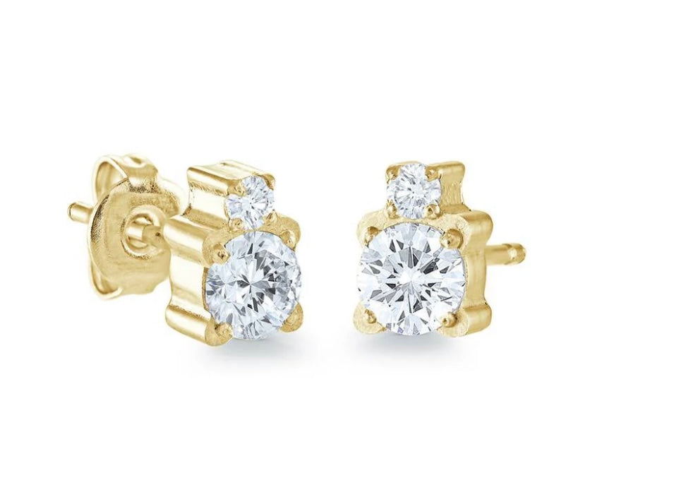 Yellow Gold Plated C/Z Stud