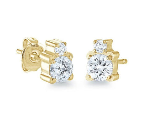 Yellow Gold Plated C/Z Stud
