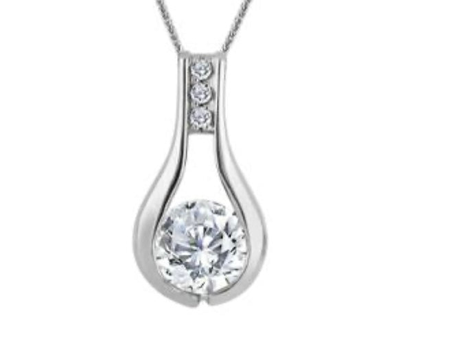 Sterling Silver Lab Grown Diamond Necklace